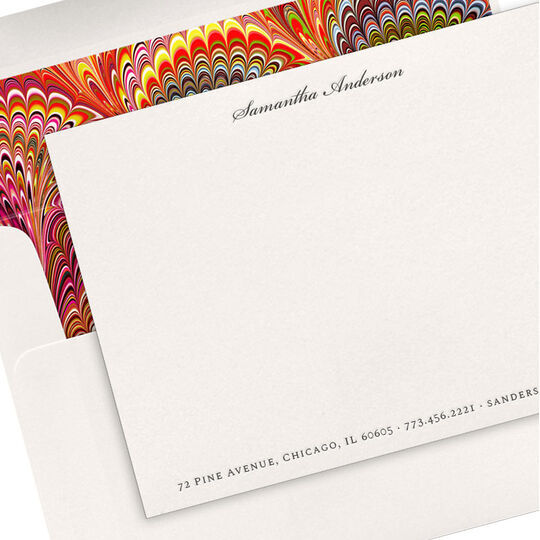 Script Name Letterpress Flat Note Cards